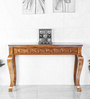 Ziri Console Table in Teak-Gold Colour
