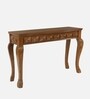 Ziri Solid Wood Console Table In  Teak Finish