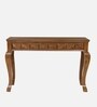 Ziri Solid Wood Console Table In  Teak Finish