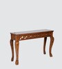 Ziri Solid Wood Console Table in Teak Finish