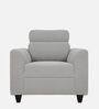 Zivo Fabric 1 Seater Sofa in Cloudy Grey Colour