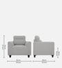 Zivo Fabric 1 Seater Sofa in Cloudy Grey Colour