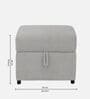 Zivo Fabric Ottoman in Cloudy Grey Colour