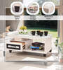 Zivo Glass Top Coffee Table In White Colour
