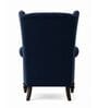 Zivora Teak Wood High Back Chair With Suede Fabric In Blue Colour Zivora Teak Wood High Back Chair With Suede Fabric In Blue Colour