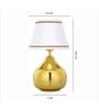 Ziya Iron Table Lamp with Cotton Fabric Lampshade (Gold & White)