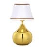 Ziya Iron Table Lamp with Cotton Fabric Lampshade (Gold & White)