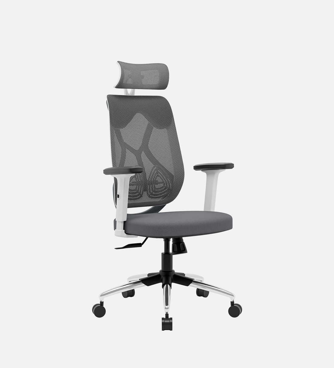 Buy Zodiac Lite Erognomic Office Chair In White & Grey Colour at