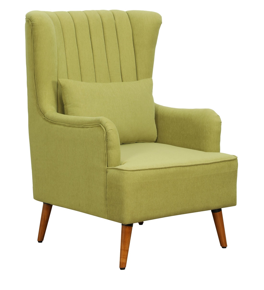 Buy Zoey Wing Chair in Olive Green Colour CasaCraft By Pepperfry