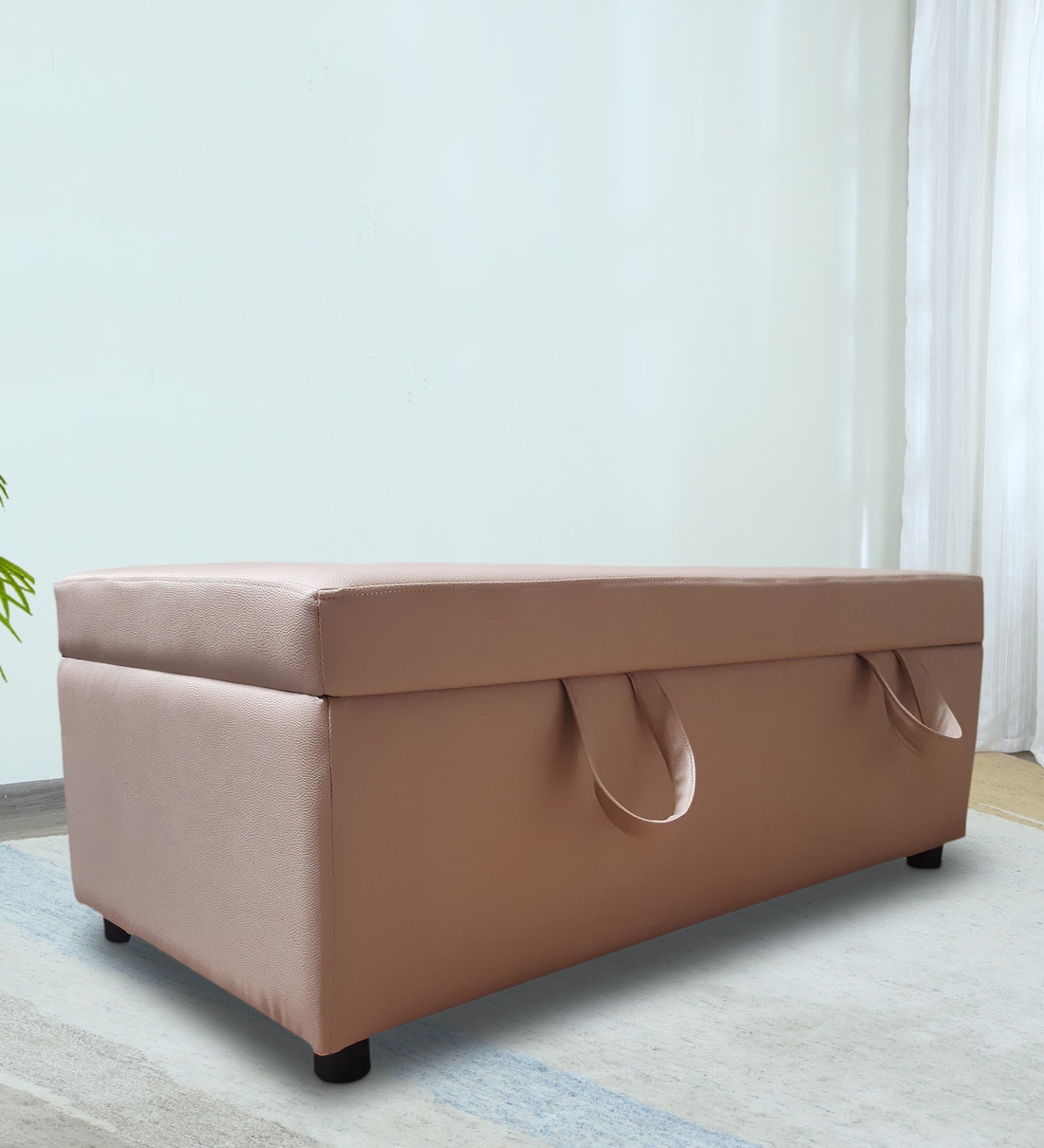 Buy Zolo Ottoman in Beige Finish by Usha Shriram Online Ottomans