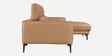 Zorino Leather Fabric LHS Sectional Sofa (3 + Lounger)  In Husk Brown Colour