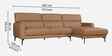 Zorino Leather Fabric LHS Sectional Sofa (3 + Lounger)  In Husk Brown Colour