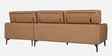 Zorino Leather Fabric LHS Sectional Sofa (3 + Lounger)  In Husk Brown Colour