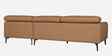 Zorino Leather Fabric LHS Sectional Sofa (3 + Lounger)  In Husk Brown Colour
