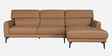 Zorino Leather Fabric LHS Sectional Sofa (3 + Lounger)  In Husk Brown Colour