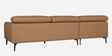 Zorino Leather Fabric RHS Sectional Sofa (3 + Lounger) In Husk Brown Colour