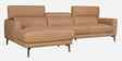 Zorino Leather Fabric RHS Sectional Sofa (3 + Lounger) In Husk Brown Colour