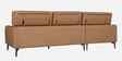 Zorino Leather Fabric RHS Sectional Sofa (3 + Lounger) In Husk Brown Colour