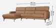 Zorino Leather Fabric RHS Sectional Sofa (3 + Lounger) In Husk Brown Colour