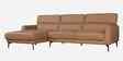 Zorino Leather Fabric RHS Sectional Sofa (3 + Lounger) In Husk Brown Colour