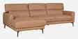 Zorino Leather Fabric RHS Sectional Sofa (3 + Lounger) In Husk Brown Colour
