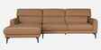 Zorino Leather Fabric RHS Sectional Sofa (3 + Lounger) In Husk Brown Colour