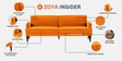 Zoya Fabric 3 Seater Convertible Sofa Cum Bed in Charcoal Grey Colour
