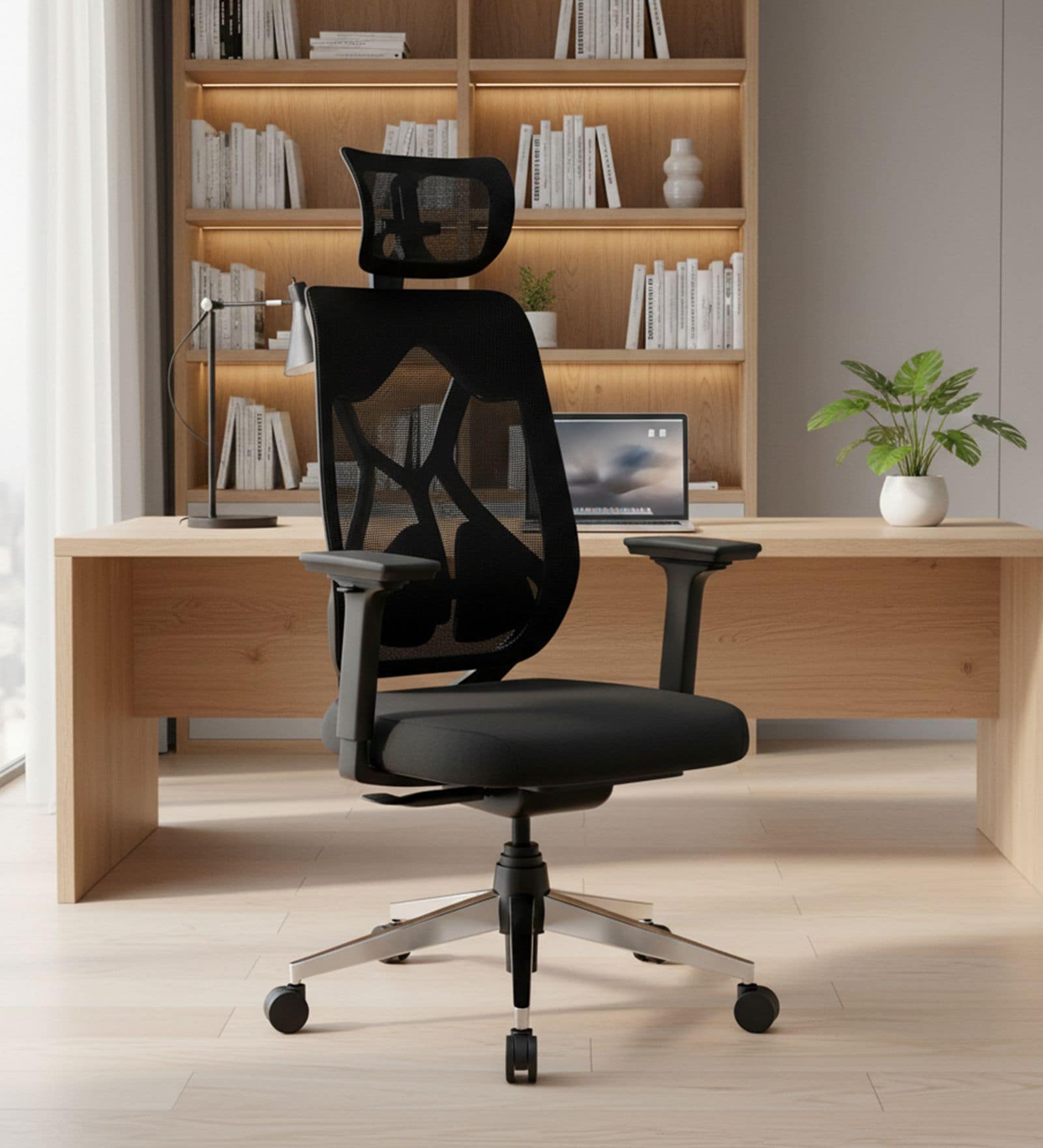 Zodiac Superb Ergonomic Office Chair In Black Color