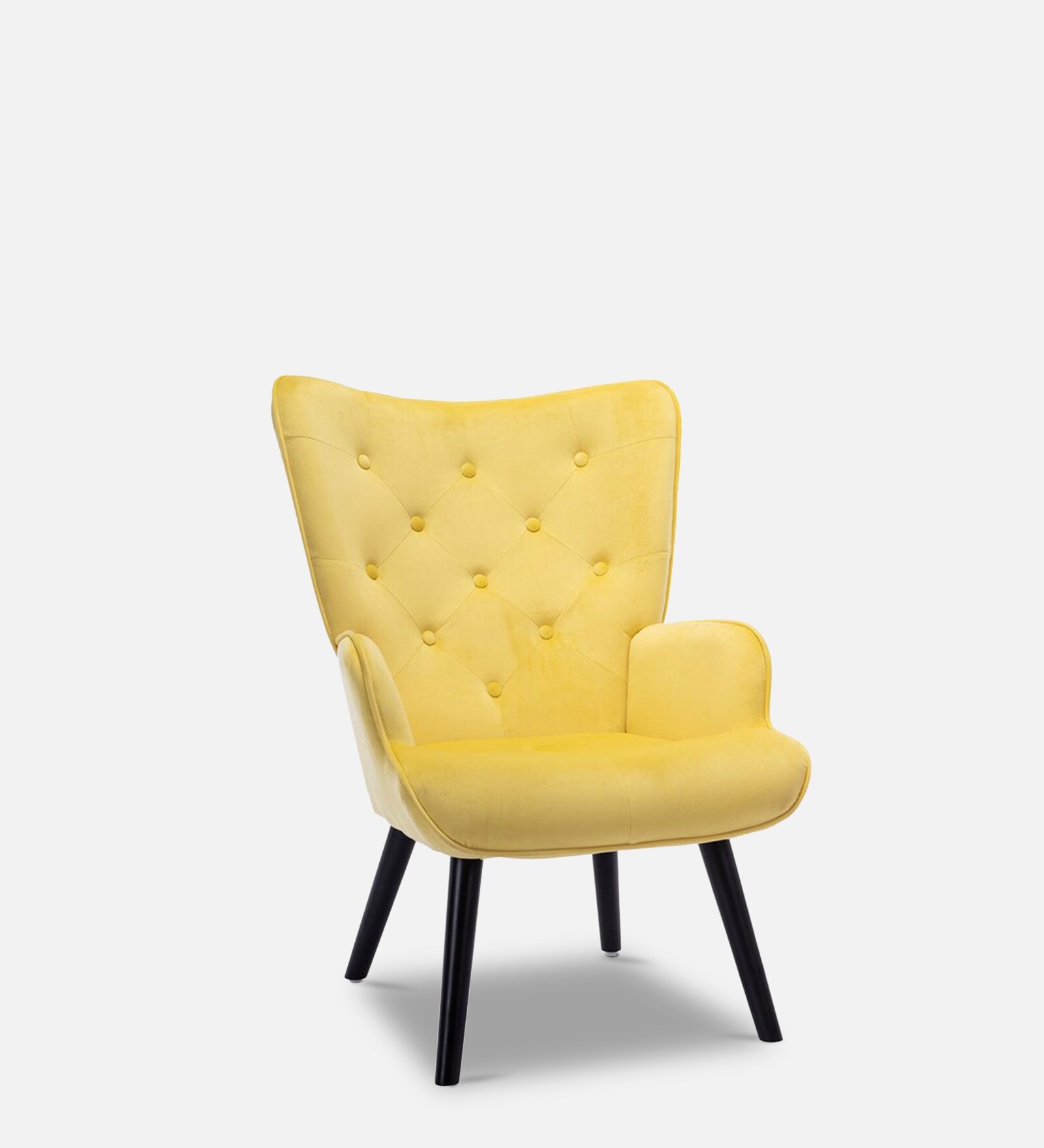 Zoe Wing Chair in Yellow Colour
