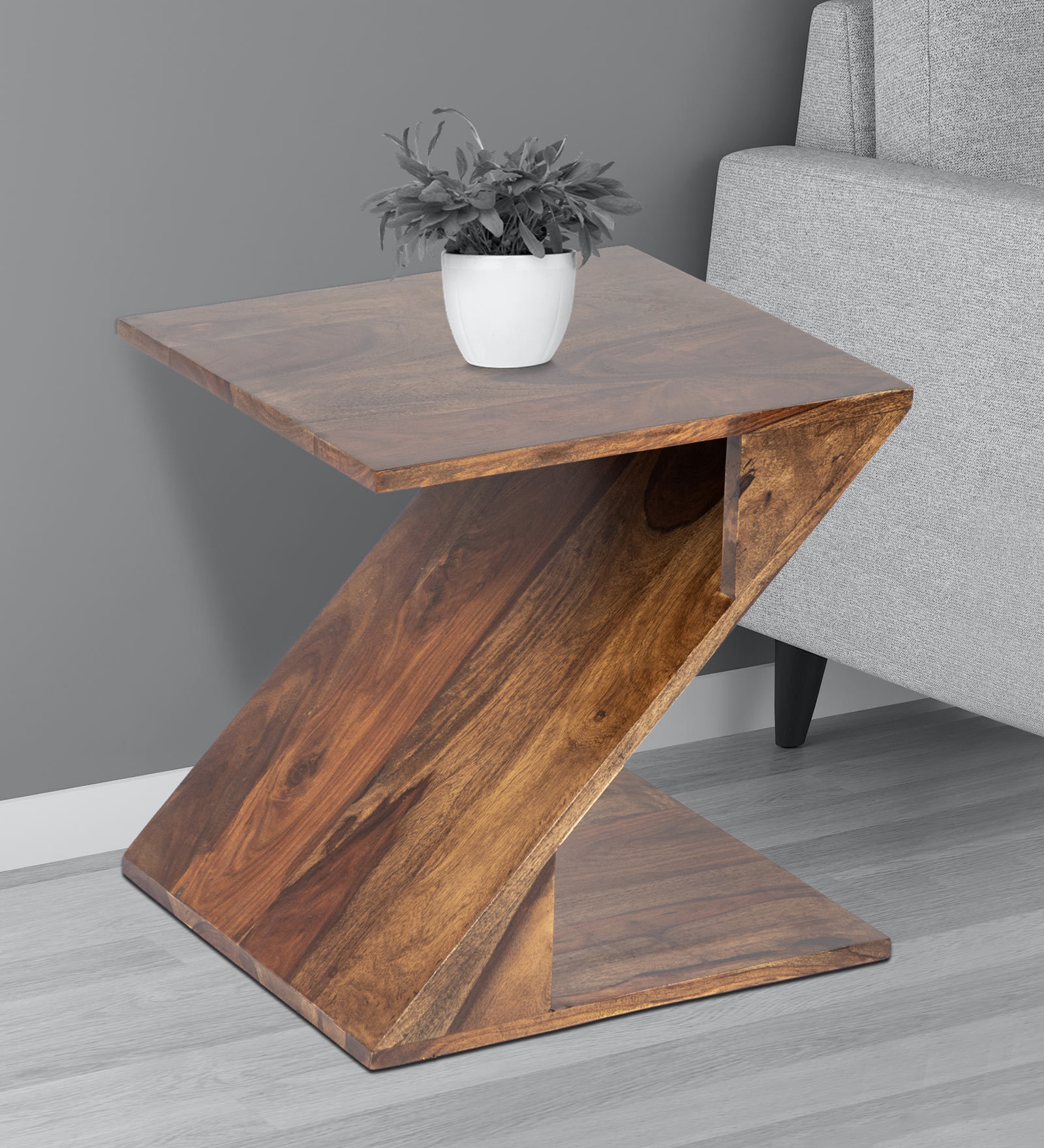 Zorro End Table in Teak Finish