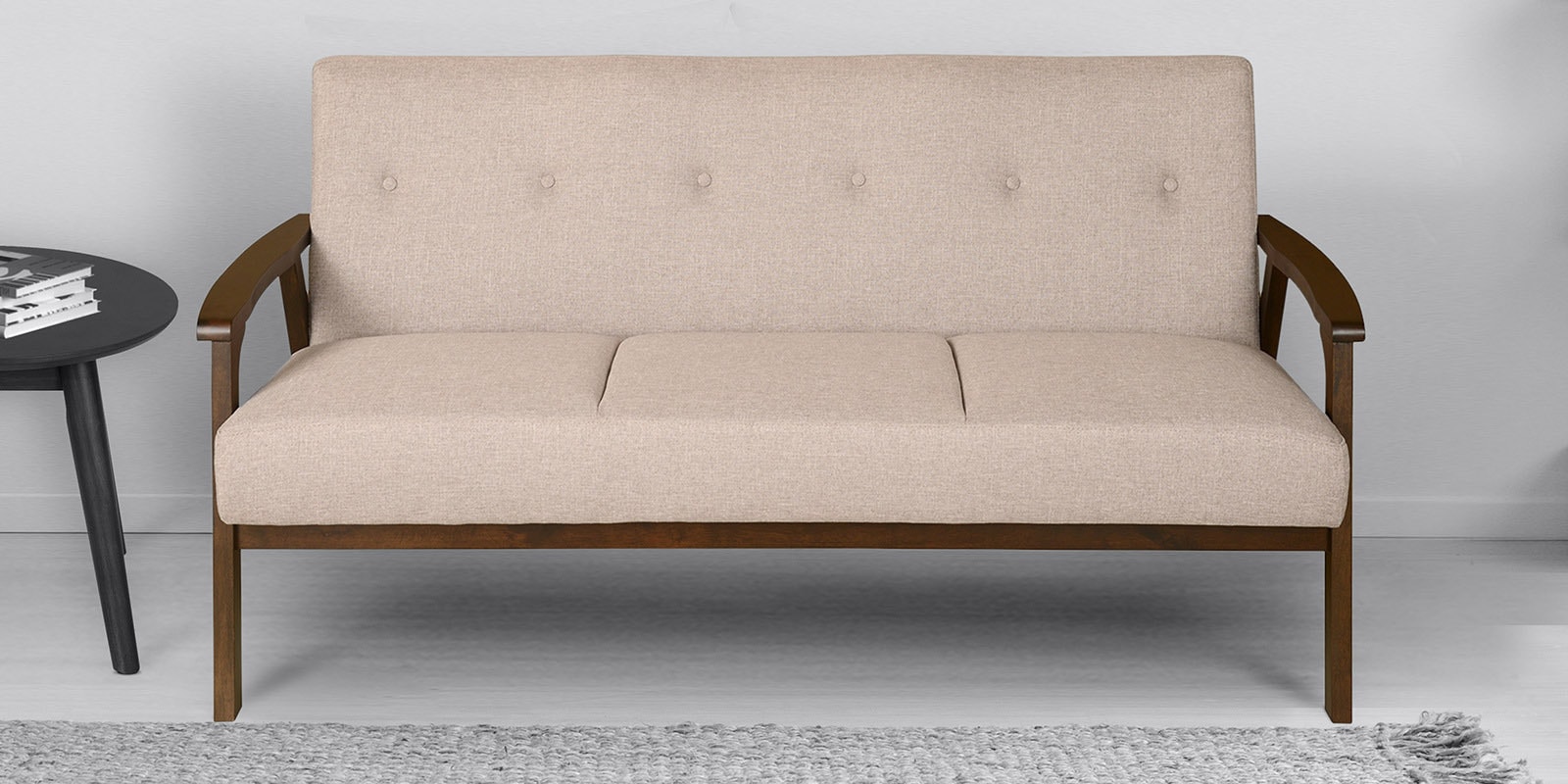 Buy Zoey 3 seater Sofa in Dark Walnut Colour By Nilkamal Online