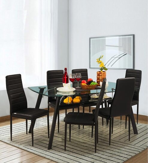 6 Seater Dining Sets with Glass Top Online Upto 70 OFF Pepperfry