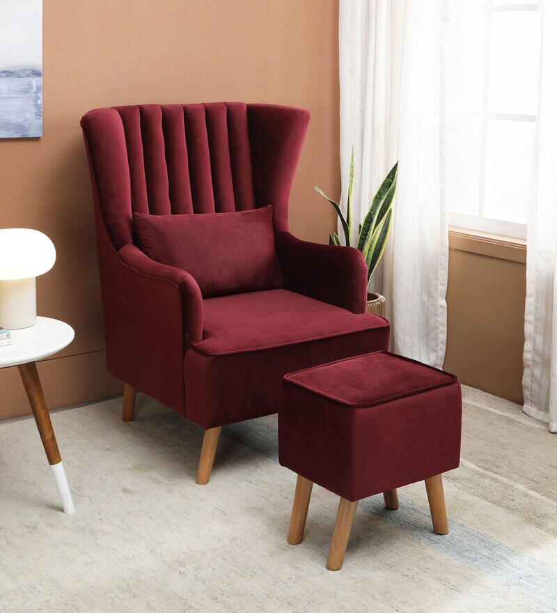 wingback chair with footrest