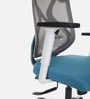 Zodiac Breathable Mesh Ergonomic Chair in Teal White Colour with Headrest