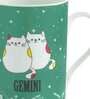 Zodiac Gemini 320ml Green & White Ceramic (Set of 2) Coffee Mug