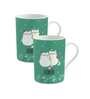 Zodiac Gemini 320ml Green & White Ceramic (Set of 2) Coffee Mug