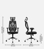 Zodiac Nylon Erognomic Office Chair in Full Black Colour