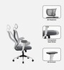 Zodiac Nylon Erognomic Office Chair in White & Grey Colour