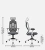 Zodiac Nylon Erognomic Office Chair in White & Grey Colour
