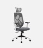 Zodiac Nylon Erognomic Office Chair in White & Grey Colour