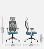 Zodiac Nylon Erognomic Office Chair in White & Teal Colour