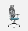 Zodiac Nylon Erognomic Office Chair in White & Teal Colour
