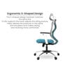 Zodiac Breathable Mesh Ergonomic Chair in Teal White Colour with Headrest