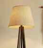 Zoe Wooden Floor Lamp with Jute Shade & Brown Base