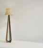 Zoe Wooden Floor Lamp with Jute Shade & Brown Base