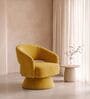 Zoervyn Swivel Lounge Chair In Mustard Yellow Colour