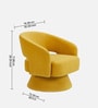 Zoervyn Swivel Lounge Chair In Mustard Yellow Colour