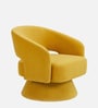 Zoervyn Swivel Lounge Chair In Mustard Yellow Colour