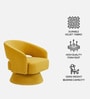 Zoervyn Swivel Lounge Chair In Mustard Yellow Colour