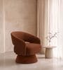 Zoervyn Swivel Lounge Chair In Rust Red Colour